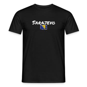 Sarajevo Vintage Bosnien Vintage Bosnische Flagge - Männer T-Shirt - Schwarz - Vorne - AI Model Male 178 light (178cm)