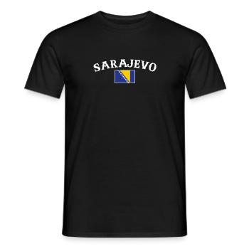 Sarajevo Bosnie Vintage Drapeau bosniaque - T-shirt homme - noir - Devant - AI Model Male 178 light (178cm)