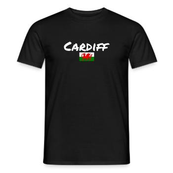 Cardiff Wales Walisische Flagge Waliser - Männer T-Shirt - Schwarz - Vorne - AI Model Male 178 light (178cm)