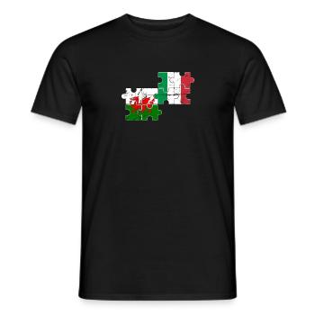 Wales Italy Vintage Flag Italian Welsh - Men's T-Shirt - black - Front - AI Model Male 178 light (178cm)