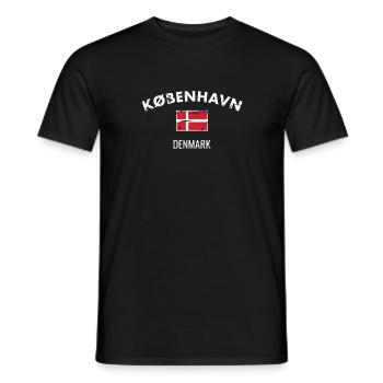 København Denmark Vintage Danish Flag - Men's T-Shirt - black - Front - AI Model Male 178 light (178cm)