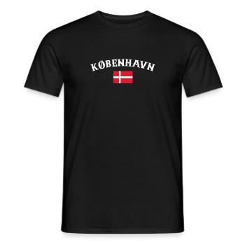 København Denmark Danish flag Proud Dane - Men's T-Shirt - black - Front - AI Model Male 178 light (178cm)