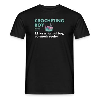Crocheter Boy Definition Crocheting - Men's T-Shirt - black - Front - AI Model Male 178 light (178cm)