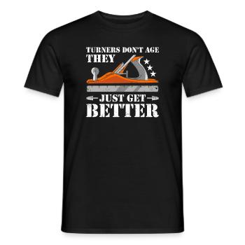 Turners Don't Age They Just Get Better Woodworking - Men's T-Shirt - black - Front - AI Model Male 178 light (178cm)