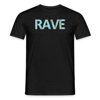 Rave Schriftzug Tripping Techno LSD MNML neon weiß - Männer T-Shirt - Schwarz - Vorne - AI Model Male 178 light (178cm)