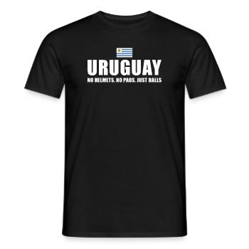 No Helmets No Pads Just Balls Uruguay Rugby - Männer T-Shirt - Schwarz - Vorne - AI Model Male 178 light (178cm)