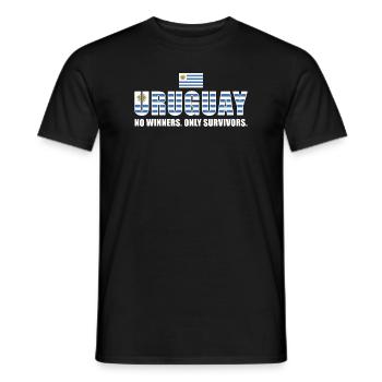 Uruguay No Winners Only Survivors Uruguay Rugby - Men's T-Shirt - black - Front - AI Model Male 178 light (178cm)