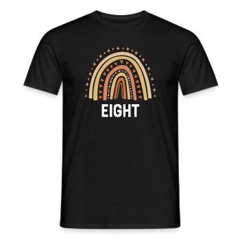Orange Rainbow Eight Years 8th Birthday - Men's T-Shirt - black - Front - AI Model Male 178 light (178cm)