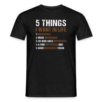 Sport 5 choses que je veux dans la vie Motocross - T-shirt homme - noir - Devant - AI Model Male 178 light (178cm)