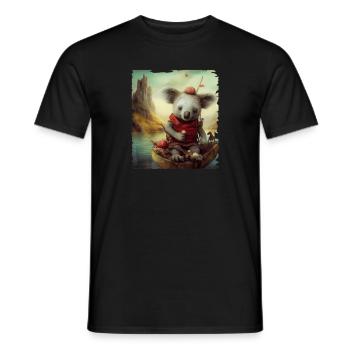 Süsser Koala im Boot - Männer T-Shirt - Schwarz - Vorne - AI Model Male 178 light (178cm)