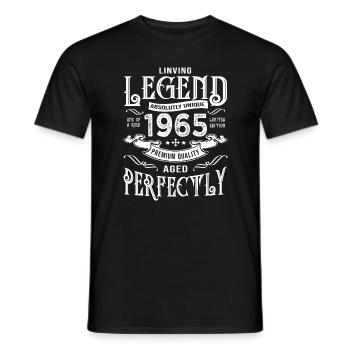 1965 anniversaire vintage né en 1965 - T-shirt homme - noir - Devant - AI Model Male 178 light (178cm)