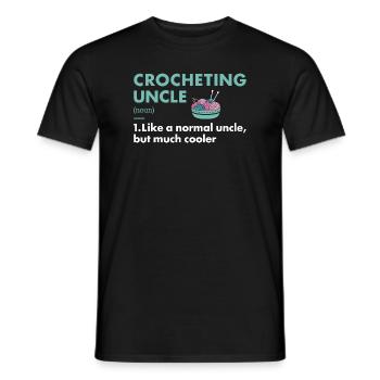 Crochet Oncle Définition Crochet - T-shirt homme - noir - Devant - AI Model Male 178 light (178cm)