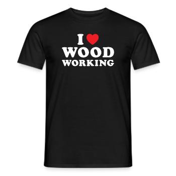 Menuisier J’adore le travail du bois - T-shirt homme - noir - Devant - AI Model Male 178 light (178cm)