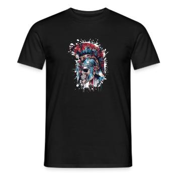 Crâne Spartiate Sparte - T-shirt homme - noir - Devant - AI Model Male 178 light (178cm)