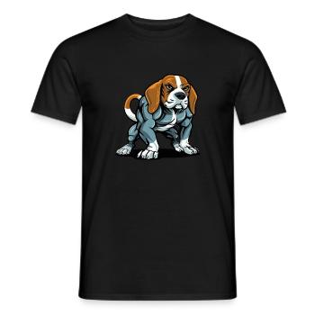 Beagle Dog Muscles Bodybuilding - Men's T-Shirt - black - Front - AI Model Male 178 light (178cm)