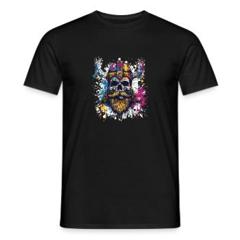 Viking Skull - Men's T-Shirt - black - Front - AI Model Male 178 light (178cm)