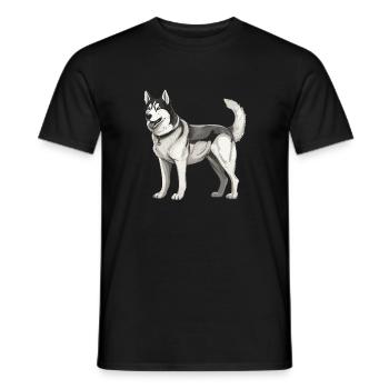 Husky Hund - Männer T-Shirt - Schwarz - Vorne - AI Model Male 178 light (178cm)