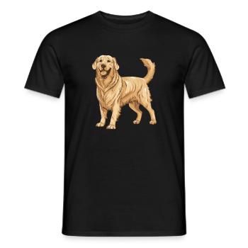 Golden Retriever Dog - Men's T-Shirt - black - Front - AI Model Male 178 light (178cm)