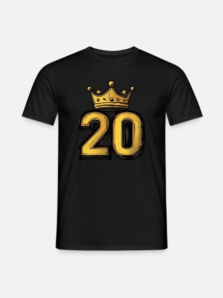 20 Zahl Krone - Männer T-Shirt - Schwarz