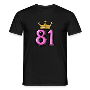 81 Number Krone - Men's T-Shirt - black - Front - AI Model Male 178 light (178cm)