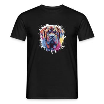 Mastiff Dog Animal Pop Art Head - Men's T-Shirt - black - Front - AI Model Male 178 light (178cm)