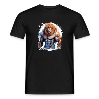 Gymnase de combattant Lion Muscles - T-shirt homme - noir - Devant - AI Model Male 178 light (178cm)
