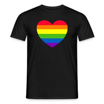 Rainbow Heart Gay Pride LGBT - T-shirt homme - noir - Devant - AI Model Male 178 light (178cm)