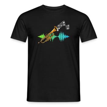 Music Sheet Music Trumpeter Gift Soundwave Trumpet - Men's T-Shirt - black - Front - AI Model Male 178 light (178cm)