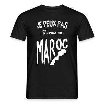 Je peux pas je vais au Maroc - T-shirt homme - noir - Devant - AI Model Male 178 light (178cm)
