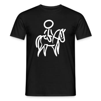 Reiterin auf Pferd Reiter Minimalist Minimalismus - Männer T-Shirt - Schwarz - Vorne - AI Model Male 178 light (178cm)