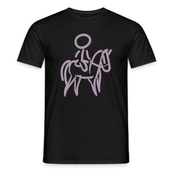 Rider on Horse Rider Minimalist Minimalism - Men's T-Shirt - black - Front - AI Model Male 178 light (178cm)