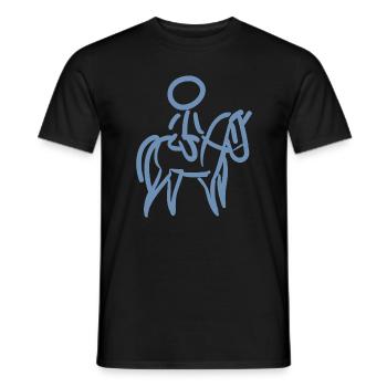 Rider on Horse Rider Minimalist Minimalism - Men's T-Shirt - black - Front - AI Model Male 178 light (178cm)