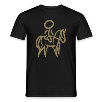 Rider on Horse Rider Minimalist Minimalism - Men's T-Shirt - black - Front - AI Model Male 178 light (178cm)