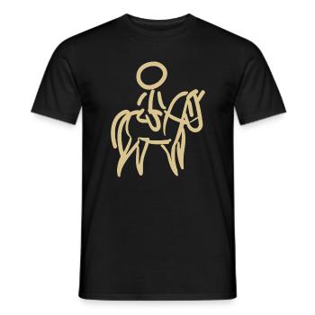 Cavalier sur Cavalier Minimalisme Minimaliste - T-shirt homme - noir - Devant - AI Model Male 178 light (178cm)