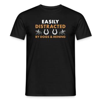 Reiner Easily Distracted Dogs And Reining - Men's T-Shirt - black - Front - AI Model Male 178 light (178cm)