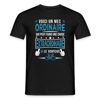 mec ordinaire le ventoux à vélo velo cycliste - T-shirt homme - noir - Devant - AI Model Male 178 light (178cm)