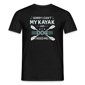 Mon kayak et mon chien n’ont pas besoin de moi Kayak en eau vive - T-shirt homme - noir - Devant - AI Model Male 178 light (178cm)