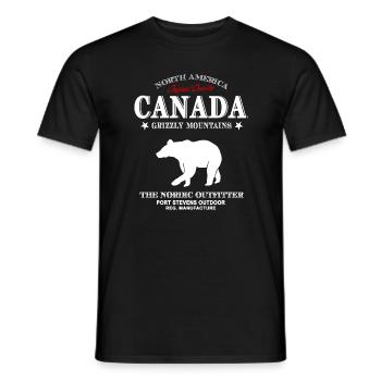 Canada - Bear - Brown Bear - Grizzly - Men's T-Shirt - black - Front - AI Model Male 178 light (178cm)