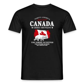 Canada - Polar Bear - Canada Flag - Men's T-Shirt - black - Front - AI Model Male 178 light (178cm)