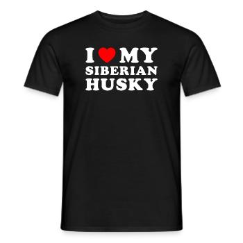 I Love My Siberian Husky - Men's T-Shirt - black - Front - AI Model Male 178 light (178cm)