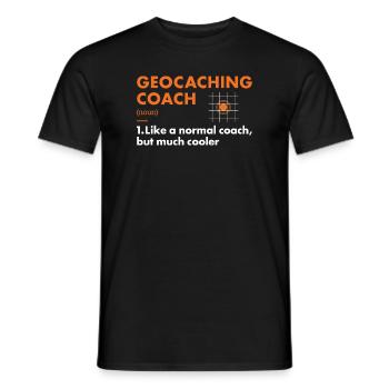 Geocacher Coach Definition Geocaching - Men's T-Shirt - black - Front - AI Model Male 178 light (178cm)