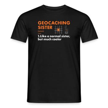 Geocacher Sister Definition Geocaching - Men's T-Shirt - black - Front - AI Model Male 178 light (178cm)