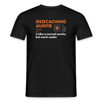 Geocacher Auntie Definition Geocaching - Men's T-Shirt - black - Front - AI Model Male 178 light (178cm)