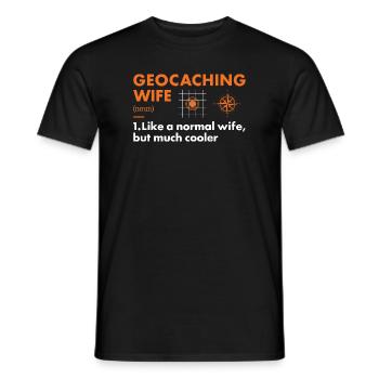 Geocacher Wife Definition Geocaching - Men's T-Shirt - black - Front - AI Model Male 178 light (178cm)