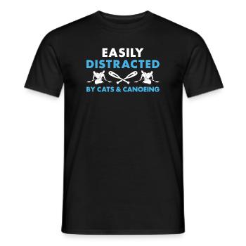 Canoeist Easily Distracted By Cats And Canoeing - Männer T-Shirt - Schwarz - Vorne - AI Model Male 178 light (178cm)