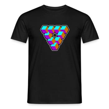 Geometrie - Dreieck - Illusion - Goa - Geschenk - Männer T-Shirt - Schwarz - Vorne - AI Model Male 178 light (178cm)