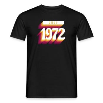 Juillet 1972 - Cadeau d’anniversaire de 50 ans. Génial. - T-shirt homme - noir - Devant - AI Model Male 178 light (178cm)