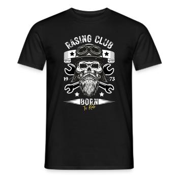 Conception de crâne de moto - T-shirt homme - noir - Devant - AI Model Male 178 light (178cm)