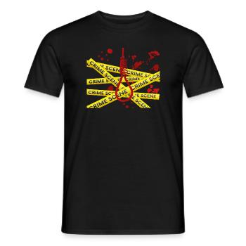 Preuves médico-légales - Kripo Polizei Forensics - T-shirt homme - noir - Devant - AI Model Male 178 light (178cm)
