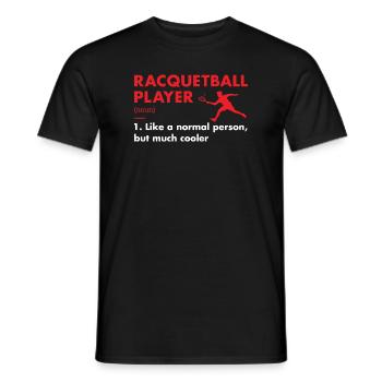Définition du joueur sportif Racquetball - T-shirt homme - noir - Devant - AI Model Male 178 light (178cm)